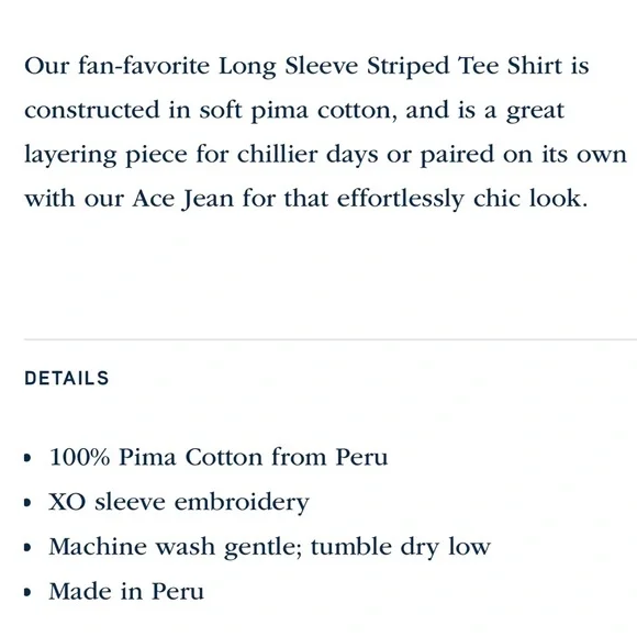 France’s Valentine Long Sleeve Striped Tee Shirt in Navy/Oyster - Picture 3 of 8